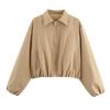 Women's Casual Solid Color Zipper Puffy Jacket Coat