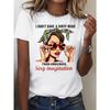 European Sizes 1pc Women's Funny Slogan T-Shirt "I Don't Have A Dirty Mind I Have A Sexy Imagination" Print - Soft Stretch