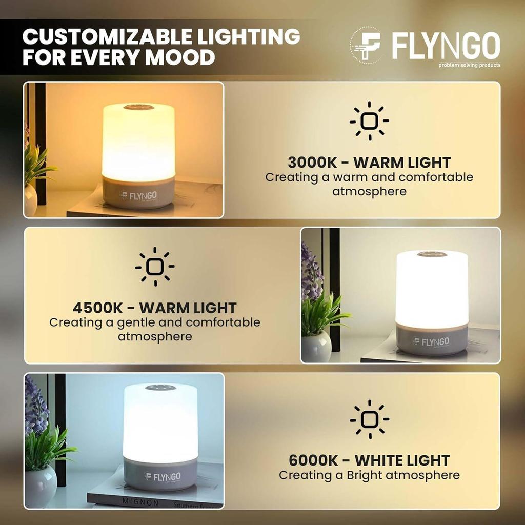 Touch Control LED Night Light Table Lamp for Bedroom, Living Room, and Study, with Adjustable Brightness, USB Rechargeable