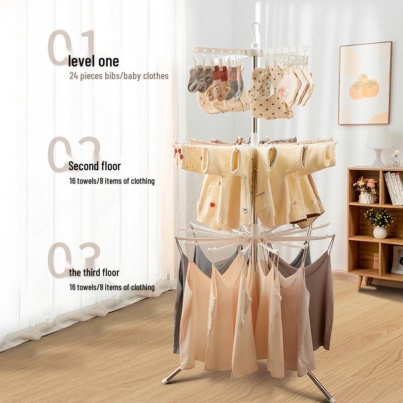 Rotatable Baby Clothes & Diaper Drying Rack - Multi-Size Newborn Towel Rack