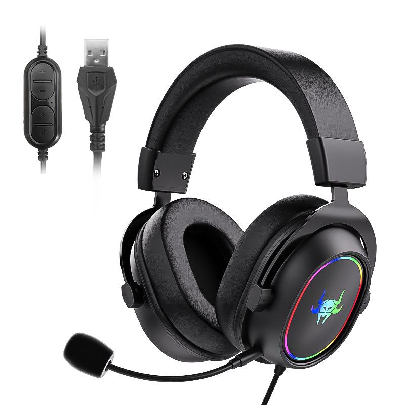 

G3000RGB Дротова ігрова гарнітура з віртуальним об ємним звуком 7.1, RGB-підсвічуванням, конструкцією накладних чашок та вбудованим мікрофоном для ПК Esports.