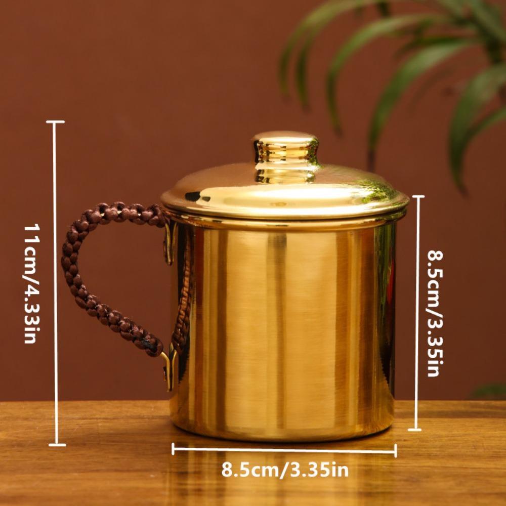 Handmade Copper Water Cup with Handle Sturdy Birthday Gifts Drinking Cups Practical for Restaurant Kitchen Wedding Tea Room Cafe