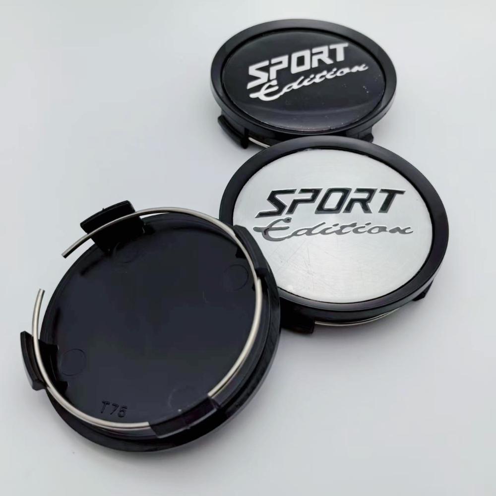4 pièces 74MM ( Diamètre Intérieur 69MM) Emblème Badge Logo Édition Sport Cache-Moyeux de Roue de Voiture Jantes Moyeu Jante Cache-Moyeux Remplacer Accessoires de Voiture