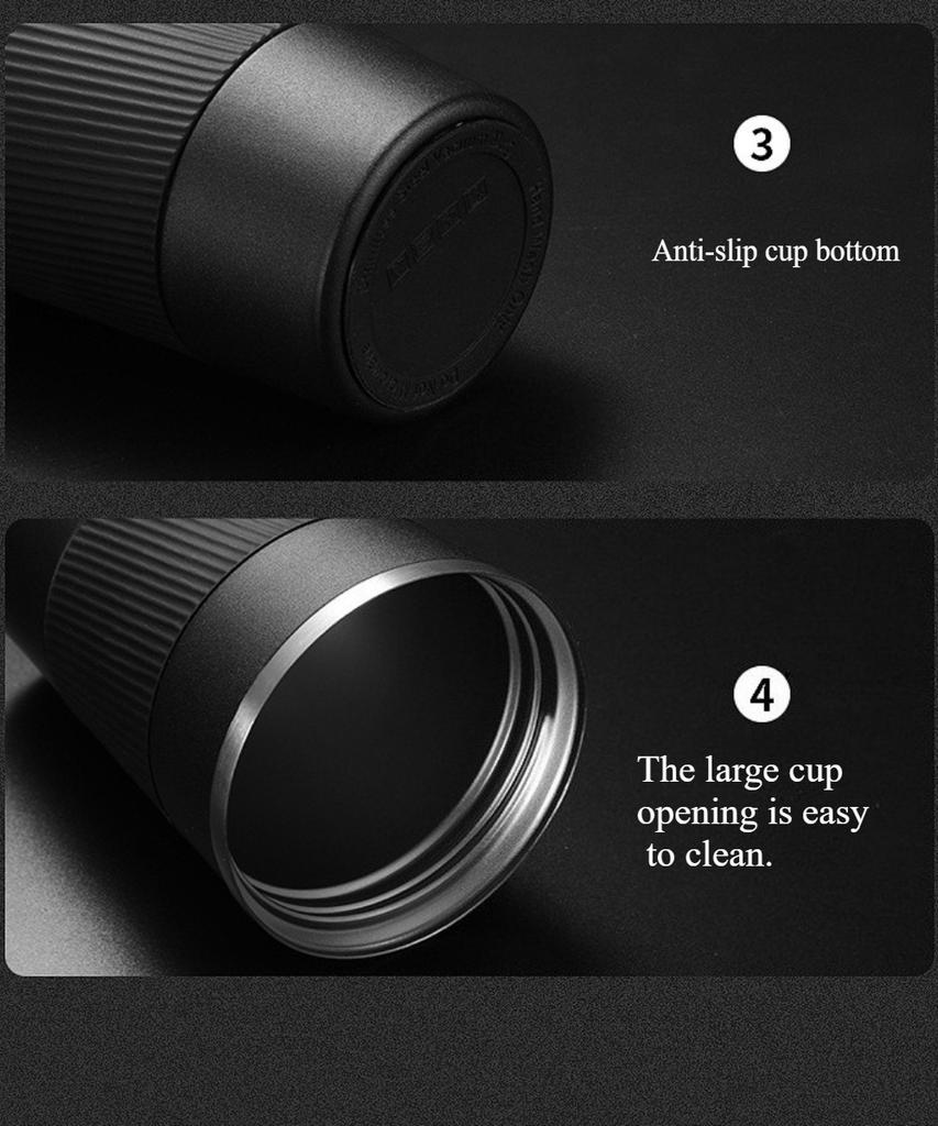 380ml Stainless Steel Silicone Coffee Cup, Fashionable Insulated Mug, Creative Portable Handle Tumbler, Car Cup