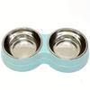 1 PCS Gamelles Doubles en Acier Inoxydable pour Chiens et Chats - Base Antidérapante - Parfait pour la Nourriture et l'Eau - Facile à Nettoyer