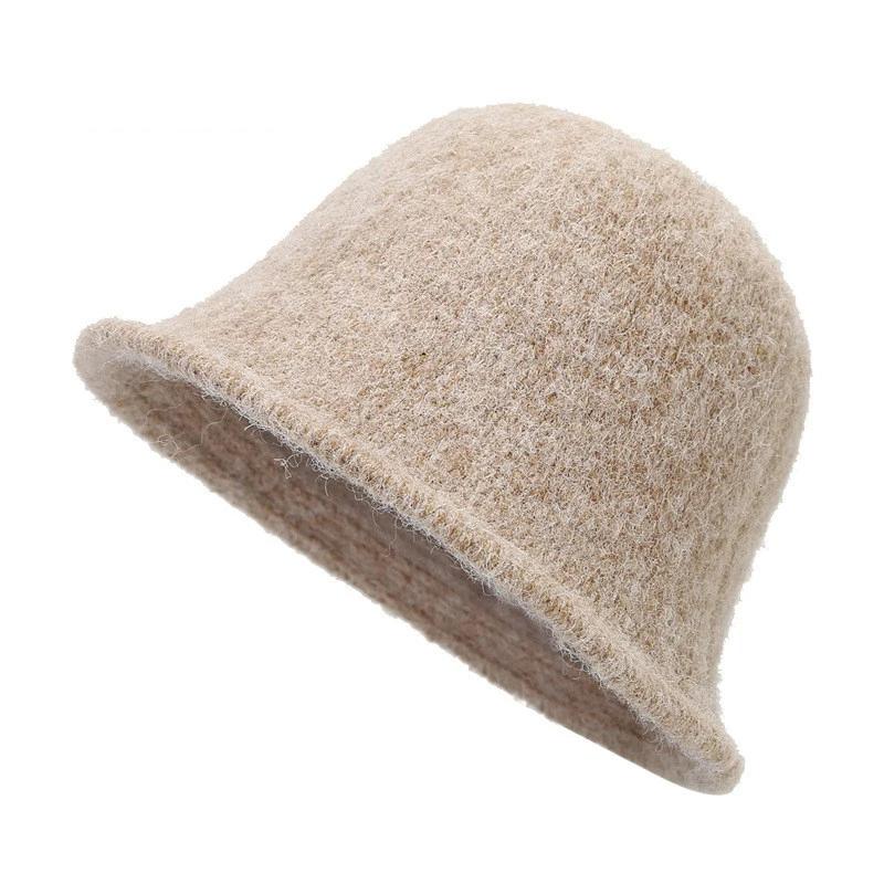Japanese Real Woolen Vintage Warm Bucket Hat for Women Felt Retro Dome Wool Hats Female Fashion British Style Panama Caps Bonnet