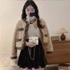 Women's Faux Lambswool Warm Short Jacket: Autumn 2025 Korean Style, Loose Fit, Thickened