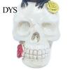 Spooky Atmosphere Props Gothic Halloween Skull Figurine, Ghost/Raven on Statue, Dark Aesthetic Room Decor Resin Tabletop Ornament for Desk,