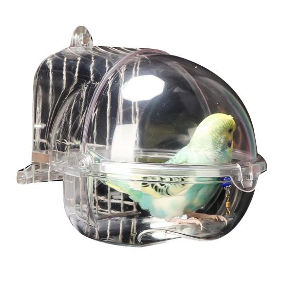 Parrot Bath 3 in 1 Hanging Birds Bath Transparent Parrot House Birdcage Bathing Box for Lovebirds Finches Parakeets