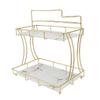 Countertop Storage Rack Double Layer Waterproof Counter   Shelf with Electric Toothbrush Holder for Bathroom