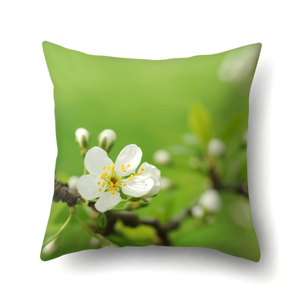 Butterfly Flower Polyester Single-sided Pillow Case Bedside Pillow Case Office Waist Sofa Cushion Case