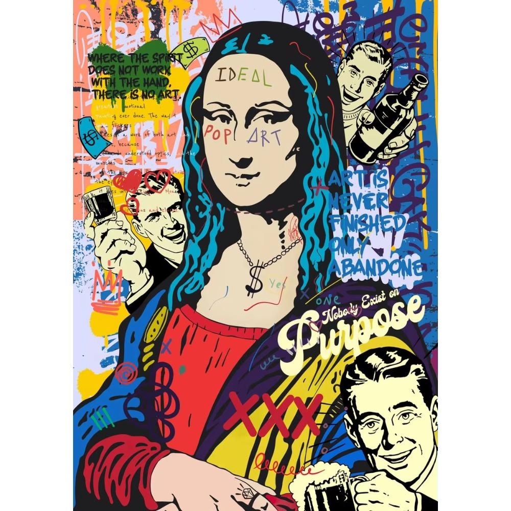 Banksy Abstract Street Graffiti Art Canvas Mona Lisa Monkey Gorilla Posters Prints for Living Room Wall