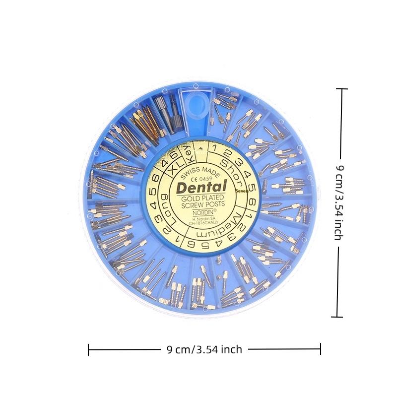 120 Pcs/Box Dental Endodontic Conical Screw Post Endo Root Canal Pins Pure Titanium Gold Plated Stainless Steel Material