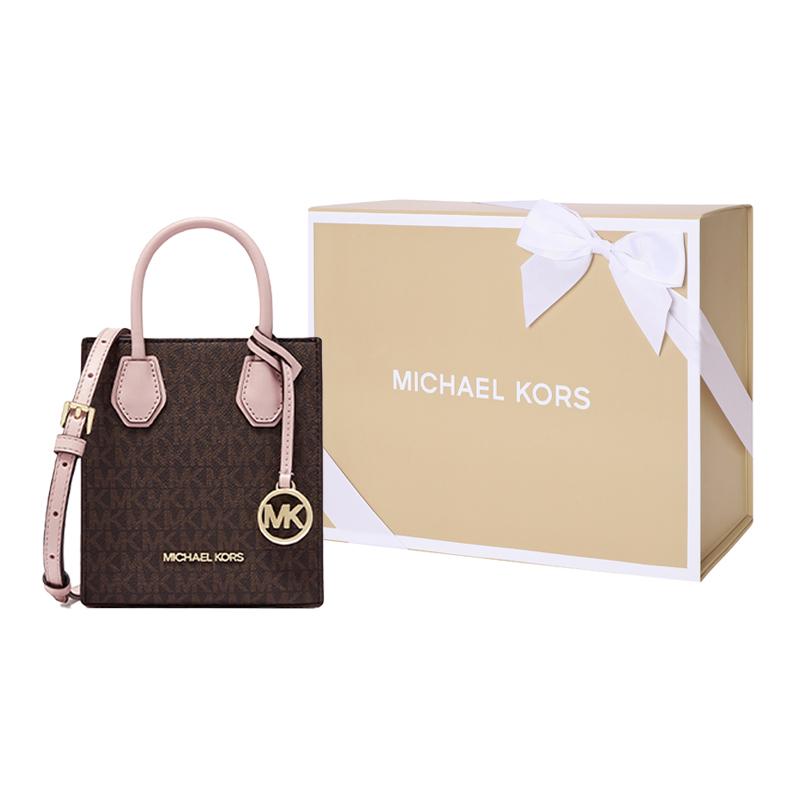 Michael Kors Mk Mercer Monogram Farbblock Logo Lederstoff Akkordeon-Tasche Mini Damen Handtaschen 35T1GM9C0I-648