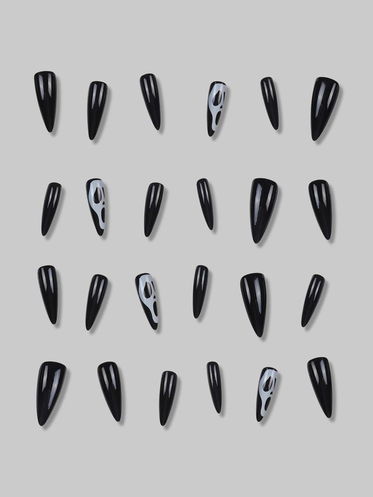 Halloweenowa Czaszka Nosząca Nakładki na Paznokcie Krzycząca Grymasa Sztuczne Naklejki na Paznokcie Nosząca Produkty do Paznokci