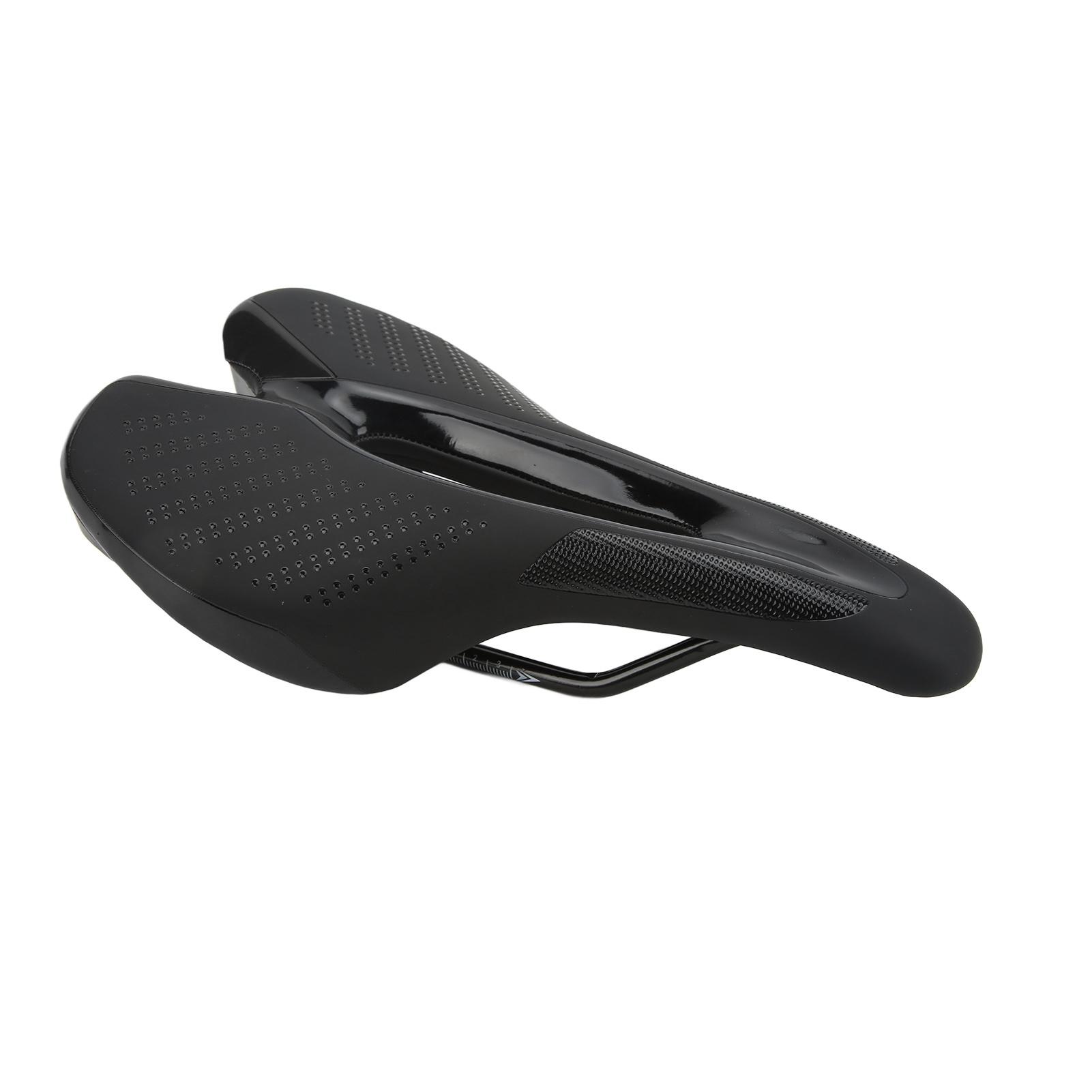 MTB Bicycle Saddle Cushion Bike Saddle Rail Hollow Breathable Soft Cushion with Taillight Black
