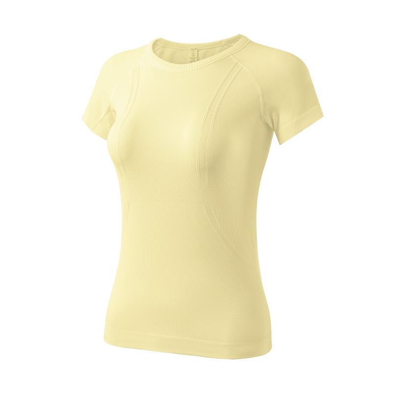 Women s Seamless Mesh Breathable Quick-Dry Slim Fit Short Sleeve Yoga & Running T-Shirt Extra Large