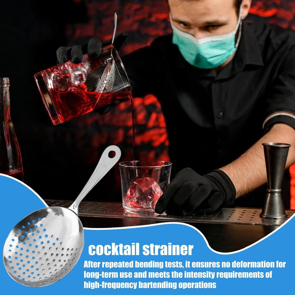 Bar Strainer Stainless Steel Bartender Sieve Liquid Strainer For Home Making Beverage Preparation Shaker Mixing Glass Party