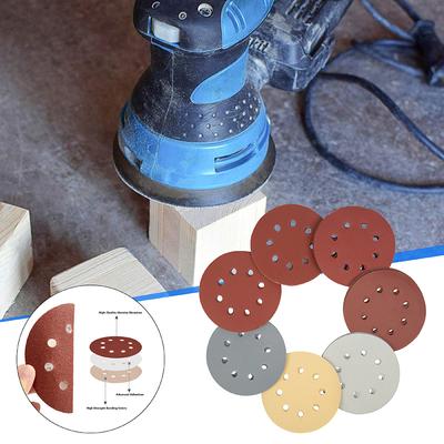 35p/100pcs 5 Inch Sanding Discs Sandpapers 8 Holes Hook Loops 40-7000Grit Assorted Sanding Discs Pads for Woodworking