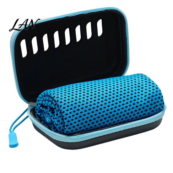 Quick Cooling Towel with Case Carrying Case, 30x80cm Instant Microfiber Ice Lightweight Towel, Portable Drying for Gym Workout Yoga Running Fitness