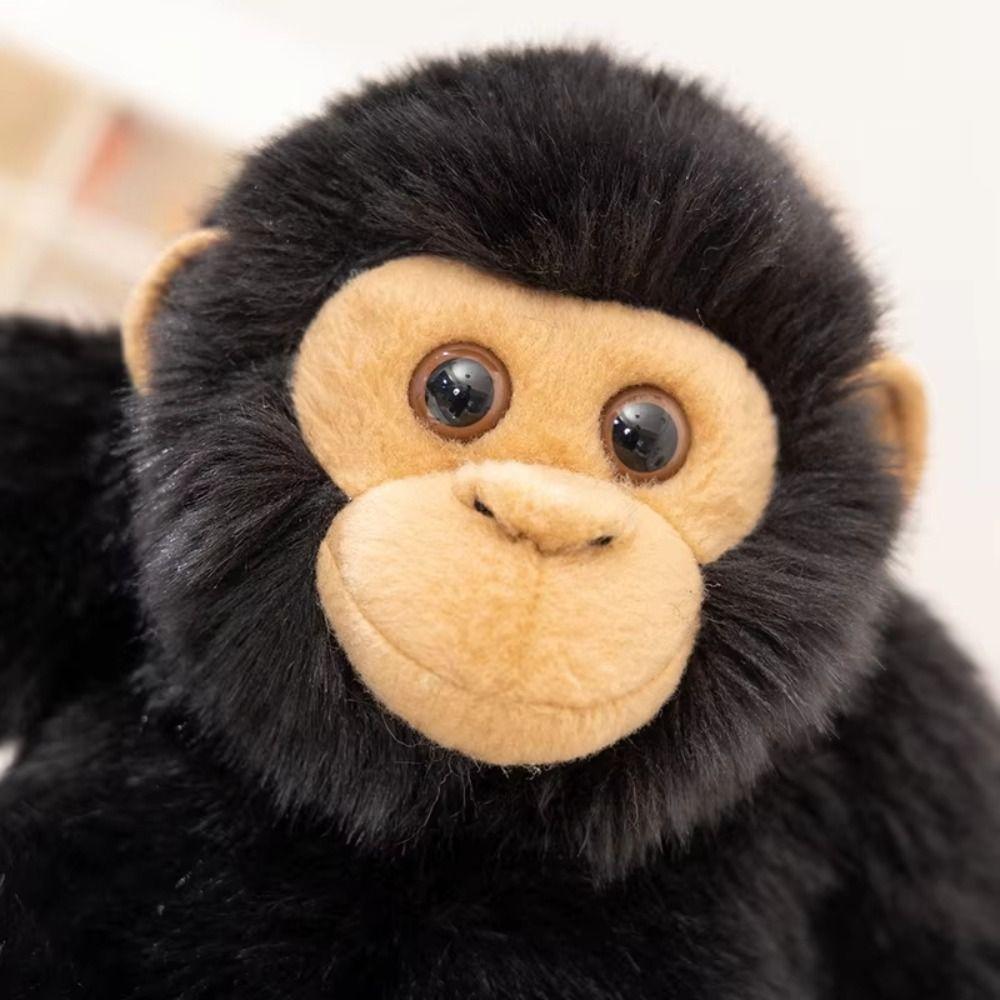 Soft Fluffy Chimpanzee Plush Toy Realistic Design Gorilla Stuffed Animal  Home Decor
