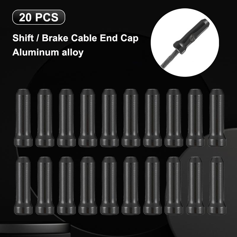 HEPPE Bike Shifter Brake Cable Set MTB Road Bike Front Rear Derailleur Shift Cable Brake Cable Coated Stainless Steel Cable 20Pcs End Cap
