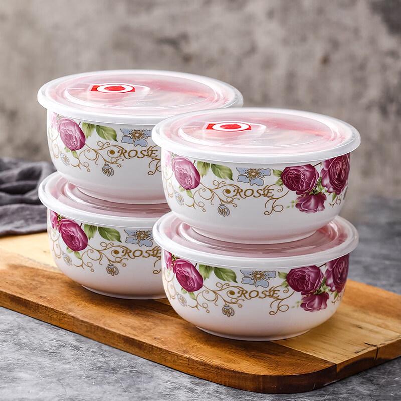 Qīwēi 3-Piece Microwave Ceramic Food Storage Set with Lids