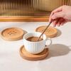 3Pcs Cup Coasters Beech Wood Tea Coffee Cup Mats Coaster for Drinks Hot Cup Pads Mug Coaster Table Placemats Kitchen Accessories