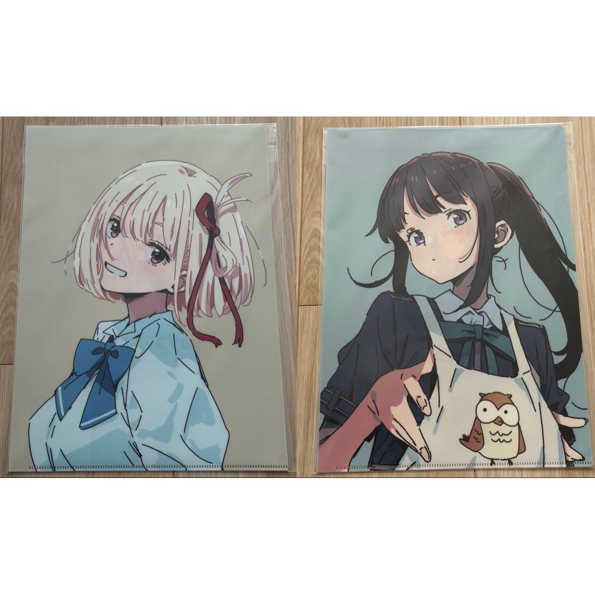 Used Licorice Recoil Clear File Set of 2 Senzoku Nishikiki Takina Inoue