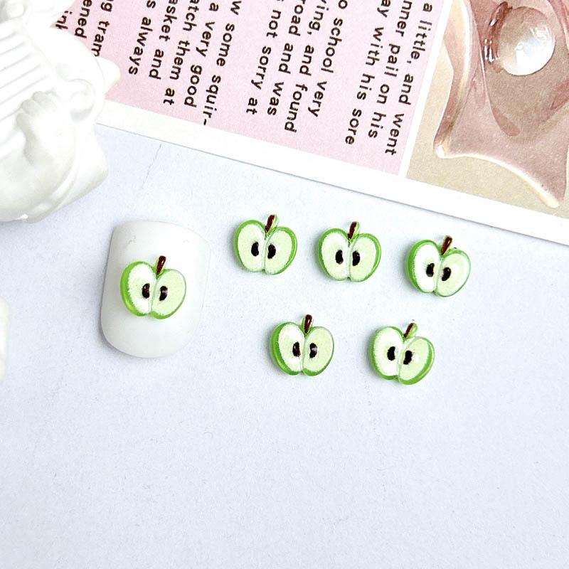 Cute Cartoon Fruit Nail Art Accessories Internet Celebrity New Strawberry Apple Hair Clip Accessories Handmade DIY Resin Accessories