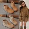 Children's Boots Girls' Ankle Boots Spring and Autumn New Style Girls' ankle Boots Soft-soled Buken Yellow boots