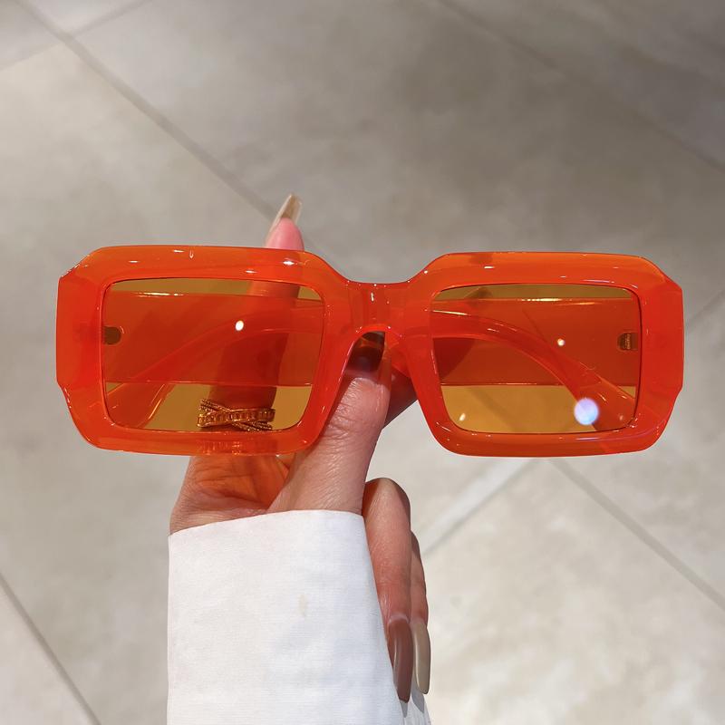 Vintage Rectangle Sunglasses Fashion Square Candy Color Shades Eyewear Trendy Retro Women Brand Design Sun Glasses