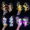 Colorful LED Glow Headband Plastic Luminous Deer Horn Hair Band Flashing Headband Kids Gift