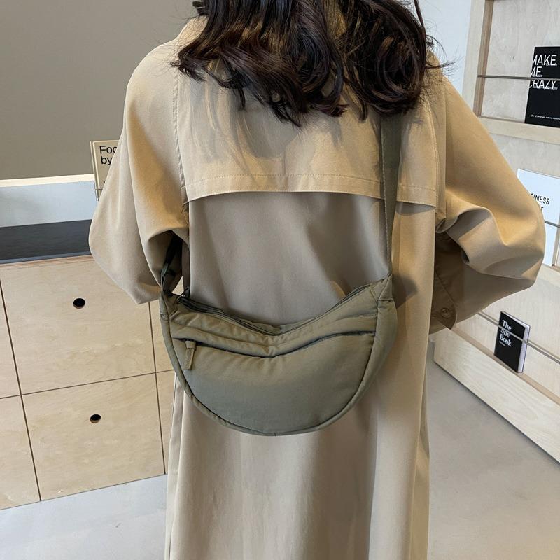 Casual Fashion Crescent Bag Women's New Nylon Dumpling Bag Shoulder Bag Messenger Bag