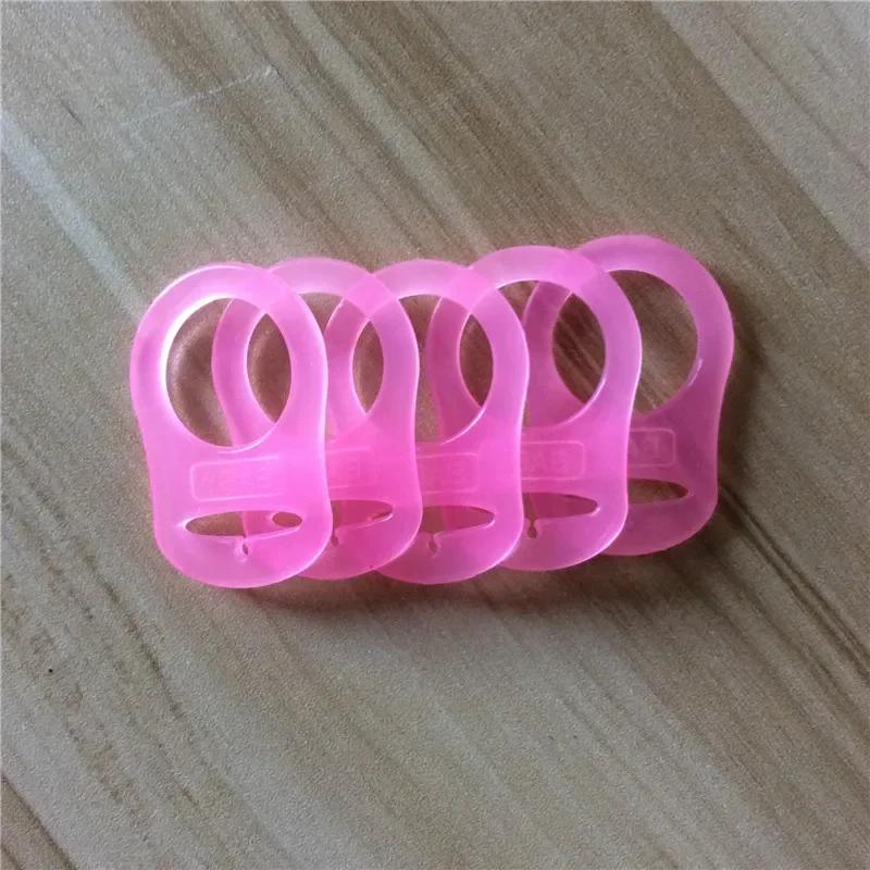 5PCS Baby Dummy Pacifier Holder Clip Adapter for Ring Multi Colors Silicone Button Manual DIY for Newborn Baby Accessories