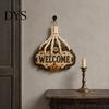 Decorative Wooden Hanging Craft Skeleton Hand Door Welcome Sign, Halloween Pumpkin Bat Pattern Decor, Creepy Skull Theme Signage Wall Plaque,