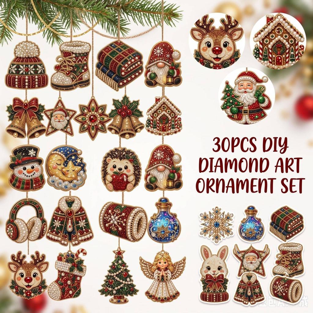 Christmas Tree Ornament Kit - DIY Hanging Decorations