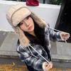 Lamb Wool Fleece Ear Protection Lei Feng Hat Women's Winter Northeast Ski Hat Warm Big Head Circumference Flying Hat