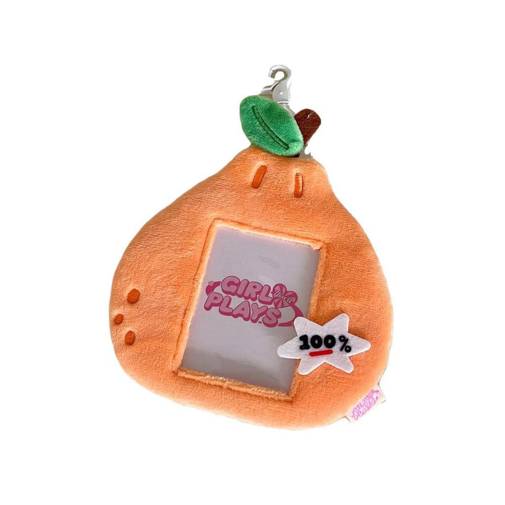 Porta-Cartões Coração de Frutas de Pelúcia e Pingente para Exibição de Fotos