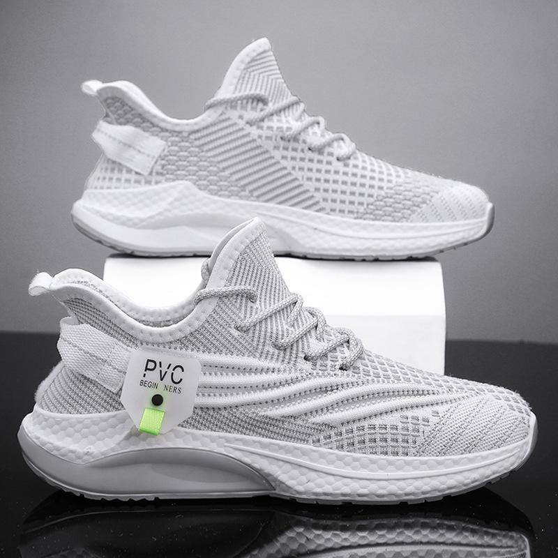 New Summer Fly-woven Mesh Breathable Thin Lightweight Soft-soled Running Sports and Leisure Shoes