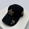 New Women'S Five Pointed Star Design Washed Cotton Baseball Cap Fashion Street Dad Hat