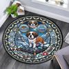 Winter Dog Iconography Round Area Rug Under Office Chairs Bedroom Living Room Home Decor
