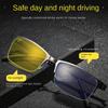 TR90 Color Changing Night Vision Glasses Men Business Half-frame Stylish Photochromic Eyeglasses UV-blocking Driving Sunglasses
