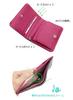 HARUBE Kyoto Naniwaya Compact Slim Folding Wallet, Cowhide Leather with Crocodile Embossing and Enamel, Functional, Women's, #86-533 [Enamel