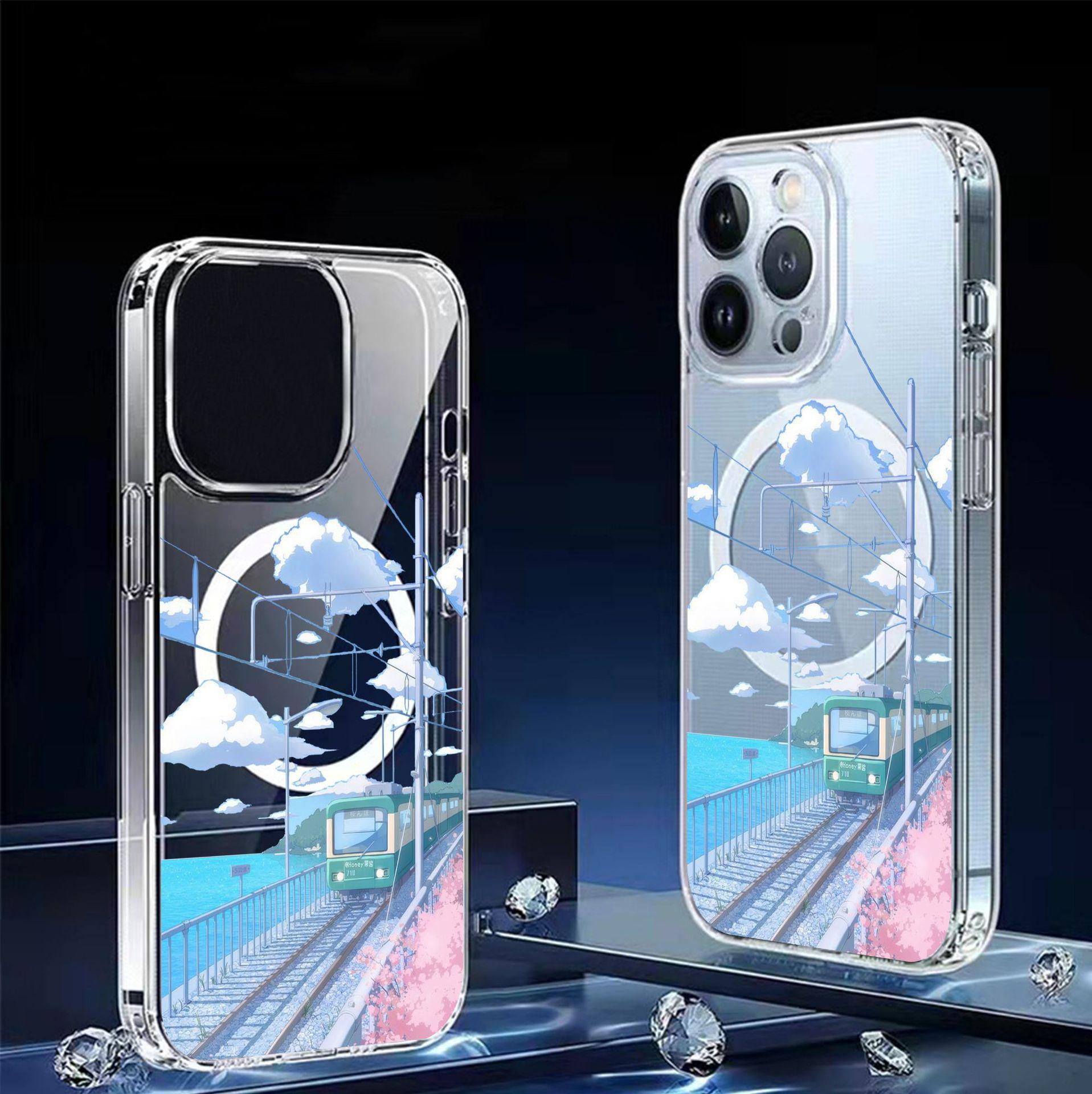 Magnetic Transparent Full Coverage Case for iPhone 15/16/17 Pro Max iPhone 16