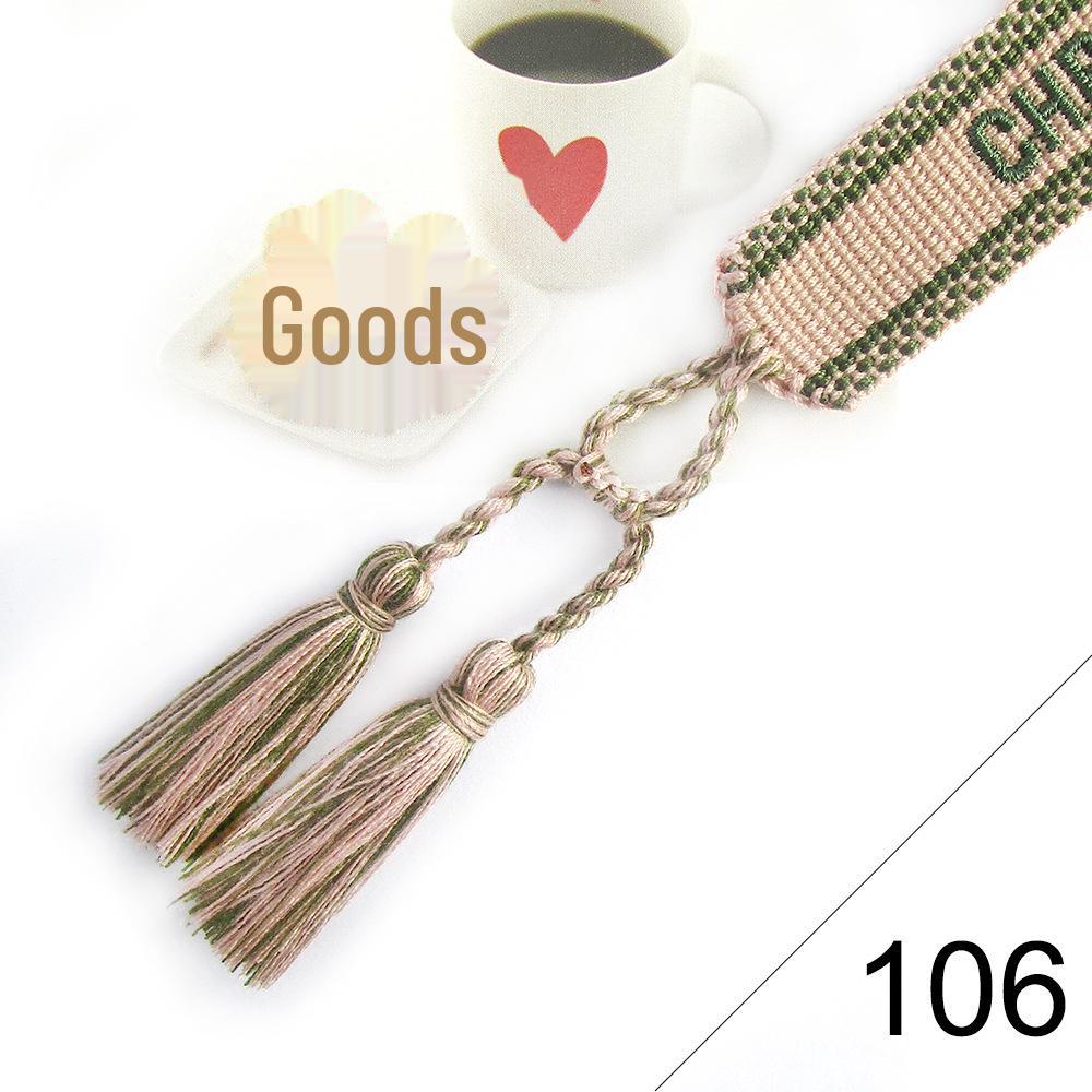 Bohemian Braided Rope Bracelet with Tassel and Letter Charm for Women