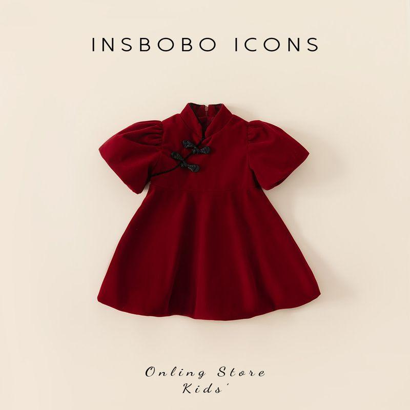 Girls  Hanfu Children s Dress, One-Year-Old Baby Girl s New Chinese-Style Formal Dress, Winter Outfit, Little Girl s Dress, Spring Tang Suit Red 100