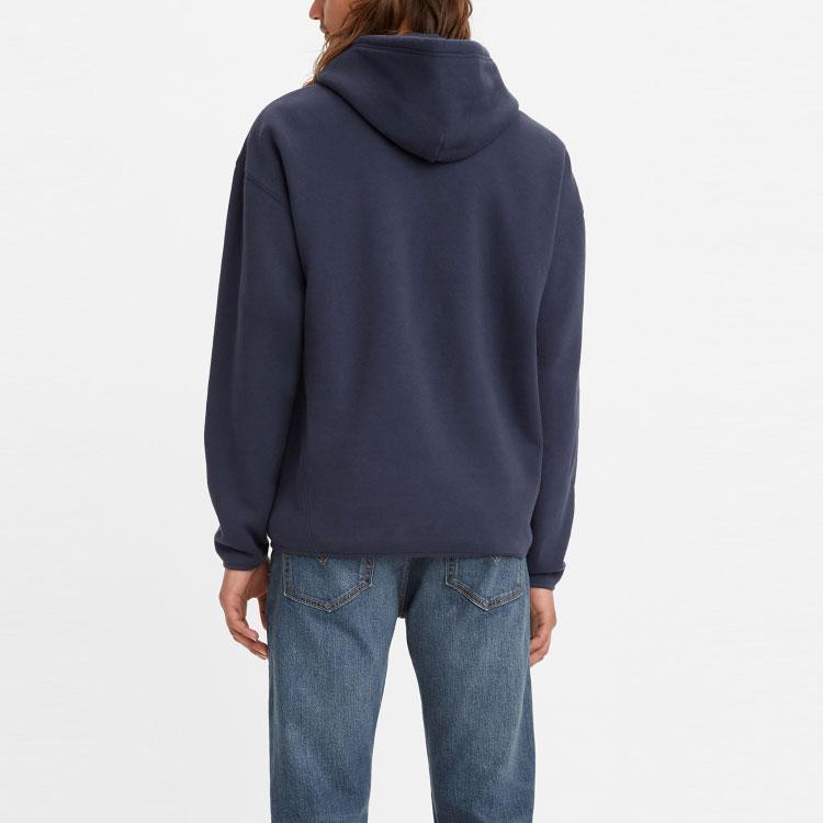 Levis Color Block Drawstring Loose Hoodie Men hoodies Blue A0756-0001