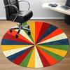 1PC Color Wheel Office Round Area Rug, Mat Suitable For Office, Under Office Chairs Bedroom Living Room Home Decor, Room Deco