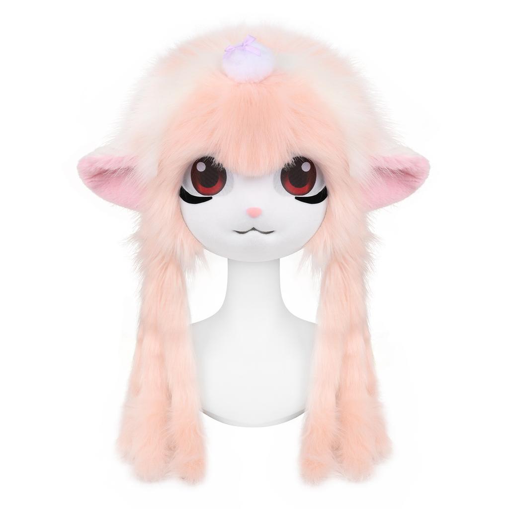 Furui Fursuit Animal Head Handmade KIG Headgear Plush Cute Lamb Bleating Animal Head Cos Wearable